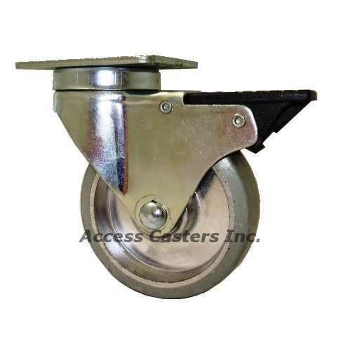 4d21rastb  4&#034; total lock caster with gray rubber on aluminum wheel 265 lbs for sale
