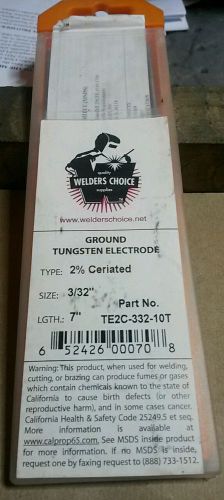 Welder&#039;s Choice #TE2C-332-10T 3/32&#034;  2% Ceriated Tungsten Ground Electrodes