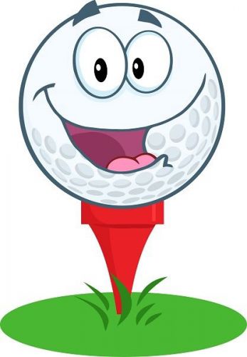 30 Custom Cartoon Golf Ball on Tee Personalized Address Labels