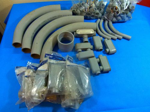 MIXED LOT OF PVC CONDUIT FITTINGS 1/2&#034; TO 2&#034;