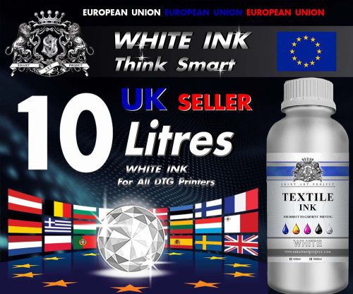 10 000ml - 10Liters WHITE INK DTG  Dupont StyleTextile ink Viber, Tjet, Kiosk !!