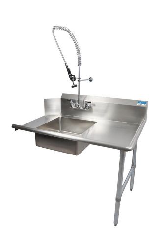 BK RESOURCES 26&#034; SOILED STRAIGHT DISHTABLE RIGHT SIDE W/ PRE-RINSE FAUCET - BKSD