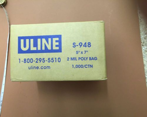 2ML, Clear, Poly Bag. ULINE Model #S948. 5 x 7 inches.