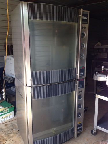 Hobart double stack chicken rotisserie model hr7 with curve glass on both sides for sale