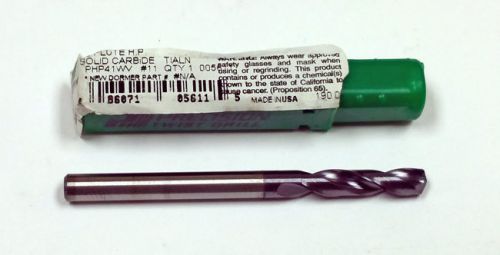 #11 SOLID CARBIDE DRILL, 140° PT, 63/64&#034; LOF, 2-13/32 OAL, PTD 5611 TIALN COATED