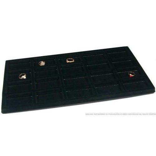 Black Flocked 20 Compartment Display Tray Insert