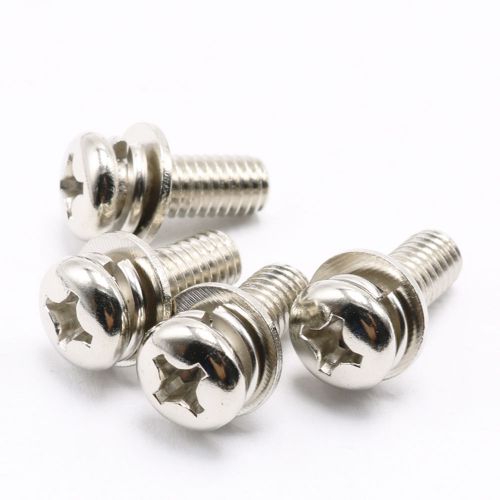 M3 Phillips Pan Head Machine Screws and Washer Assemblies with Spring Washers