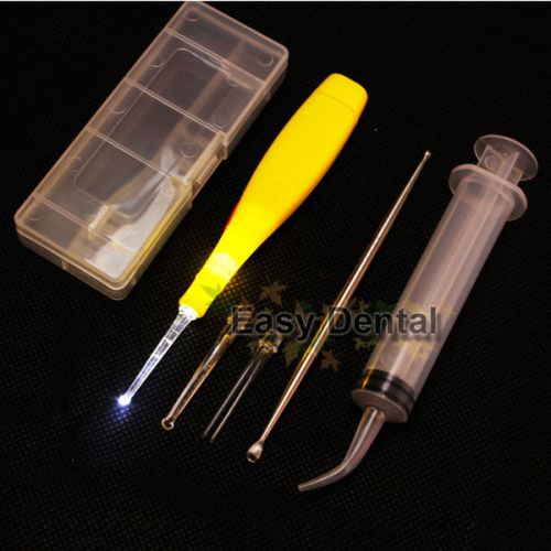 Tonsil stone tonsolith removing tool + irrigation syringe + stainless steel pick for sale