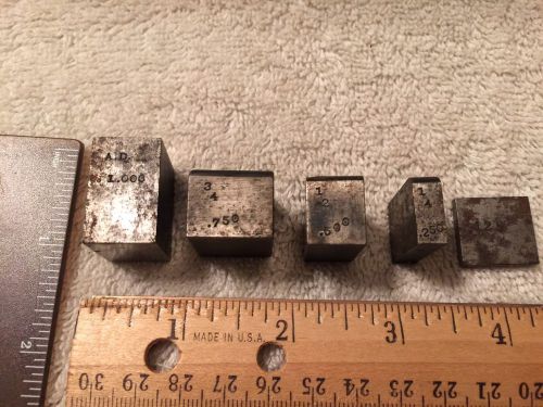 Vintage Unbranded 5 Pc(1.000 to .125) Steel Plug Pin Gage Machinst Tools
