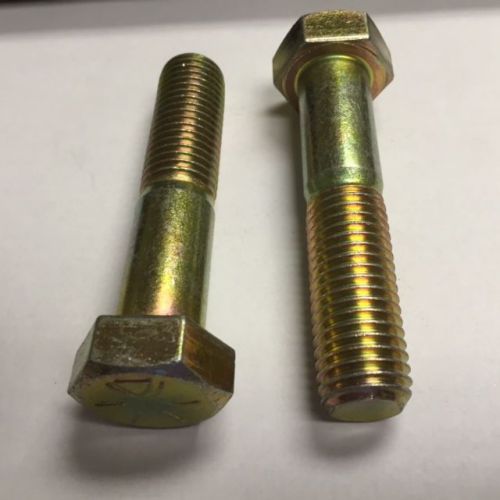 7/16-14 x 4-1/2 nc hex cap screw grade 8 zinc &amp; yellow 25 pounds per box for sale