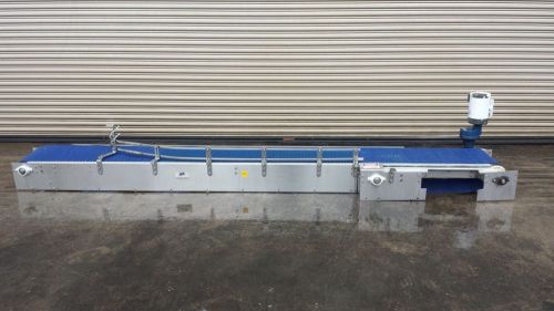 15” x 14’ long ss bottle conveyor with plastic belt, bottle / food conveying for sale