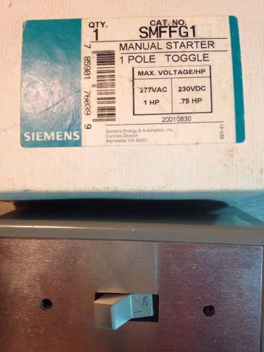 Starter Toggle Switch Siemens cat no SMFFG1 Manual