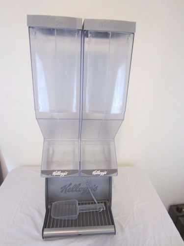 Kellogg Commercial Dual Acrylic Cereal Candy 2 Dispenser Cafeteria Pet Food