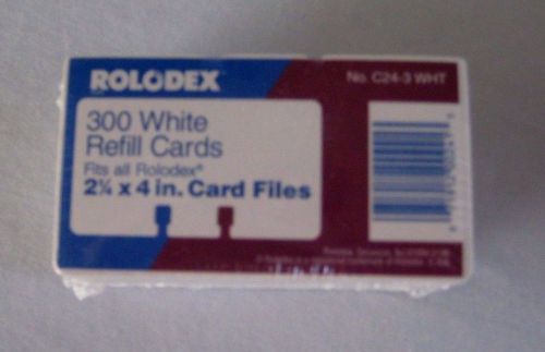New Rolodex Brand 300 Refill Cards 2 14&#034; x 4&#034; White No. C24-3