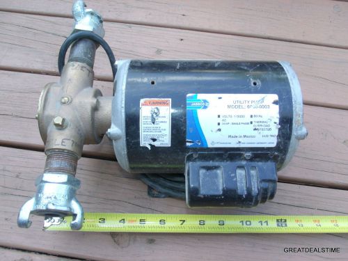 Jabsco 6050-0003 self-priming utility pump 23 gpm 115v ac 1&#034; npt us motors used for sale