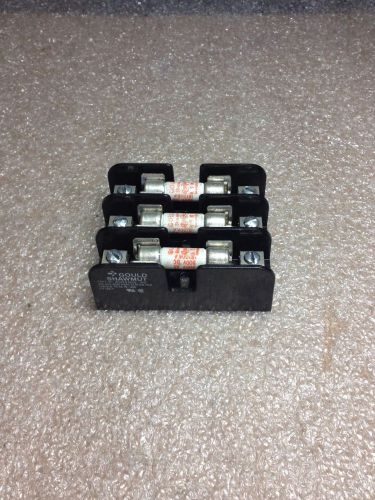 (RR26)  GOULD SHAWMUT 30353 FUSE HOLDER WITH 3 ATM-15 FUSES