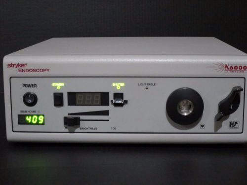STRYKER Endoscopy X6000 Xenon Light Source - 409 Hours - W/Power Cord