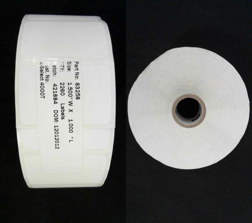 Zebra z-select 4000t thermal transfer paper labels printing 1.5&#034;x1&#034; 2260 deals for sale
