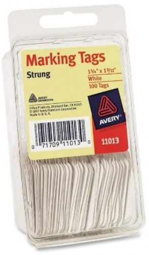 Avery Marking Tags, White, 1-3/4 X 1-3/32 , Strung, 100 Pack (11013)