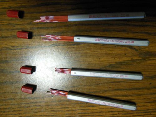 LOT OF 4 EAGLE #3602 ELECTRONIC THIN LEADS RED 8 PER PACK (1) 7 IN PACK