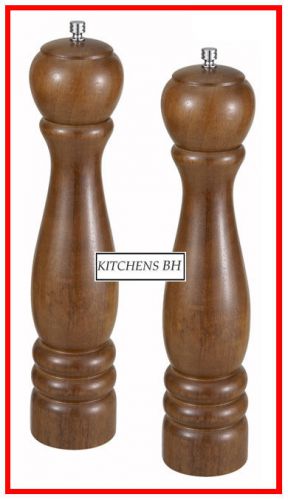 Set of TWO 12&#034; Wood Pepper Mills- Smallwares - Free Shipping!