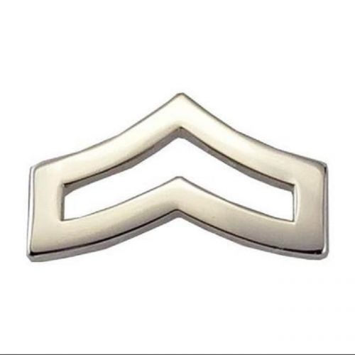 New HERO&#039;S PRIDE 4405MN 3/4&#034; Metal Rank Insignia, CPL. Chevron Silver, Corporal