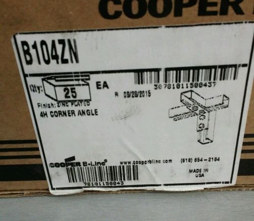 Cooper b-line b104-zn 90 degree corner angle bracket box 25pcs for sale