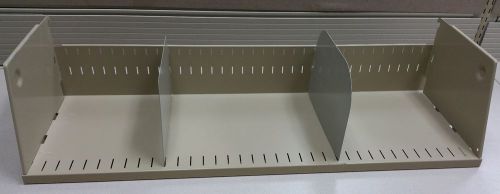 3 Used SHELVES 36&#034; Wide + 2 Dividers 6&#034; tall for Cubicle/Partition/WorkStation