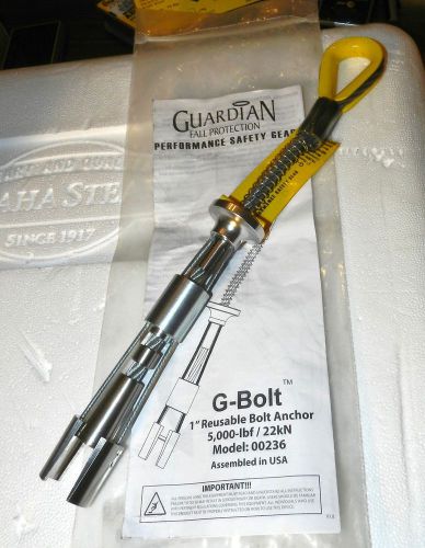 New Guardian Fall Protection 1&#034; Reusable G-Bolt Anchor #00236 5,000 lbf
