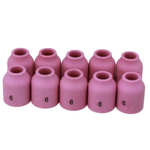 10pcs53N60 6# Alumina Shield Cup TIG Welding Torch Nozzle Fits For WP9 20 24 25