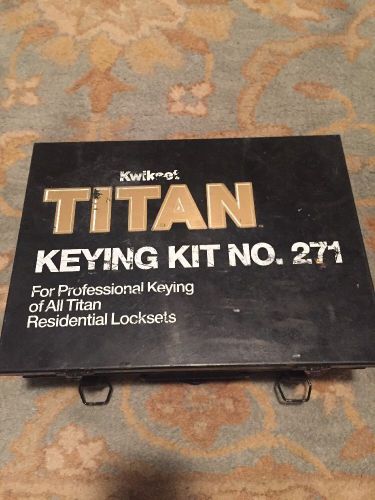 Titan keying kit no. 271 kwikset professional keying residential locksets for sale