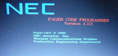 NEC Pager Code Programmer Software 4.53