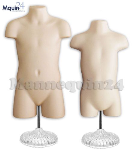 Set of toddler &amp; child mannequins *flesh* w/stands + hanging hooks kids dipslay for sale