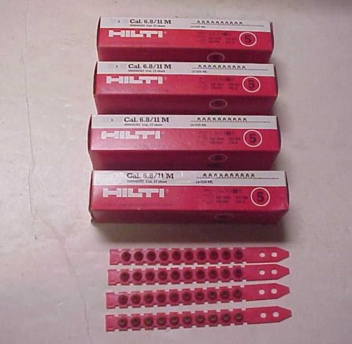 4 Boxes Hilti Cartridge 10x10 Cal. 6.8/11M 000048397 Cal. 27 Short RED