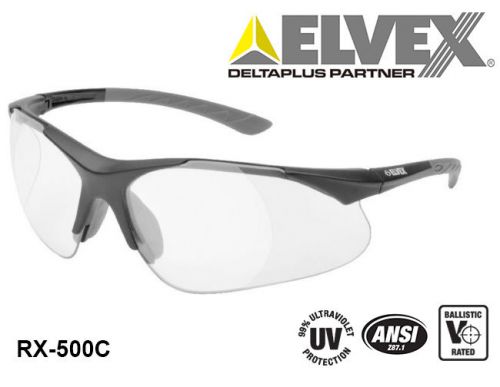Elvex RX-500C- 0.5  Clear Full Lens Ballistic Rated Magnifier Safety Glasses
