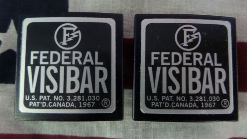 New Pair Federal Visibar Twin Beacon Ray Aluminum End Cap&#039;s with Foil Labels