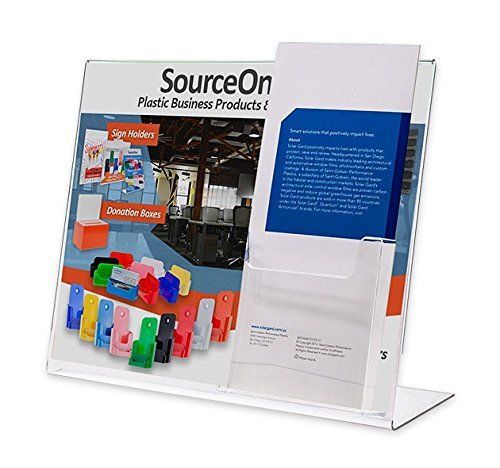 Source one premium landscape 11 x 8.5 slant back sign holder with trifold holder for sale