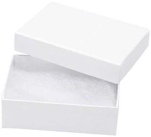 25 White Swirl Cotton Charm Jewelry Boxes Gift Display 2 1/8&#034;