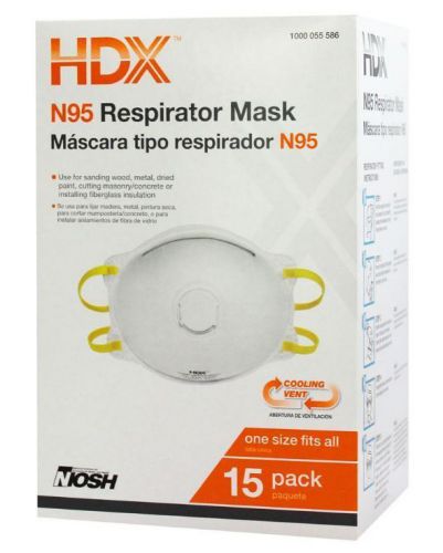 New 15 Pack of N95 Disposable Particulate Respirator Mask w/ Exhalation Valve