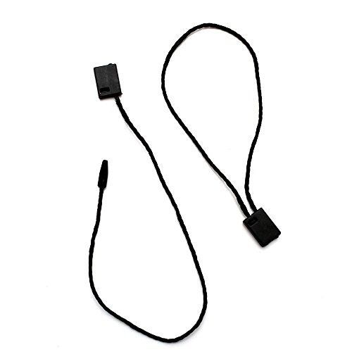 7&#034; 100 pcs black hang tag nylon string snap lock pin loop fastener hook ties for sale