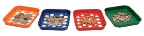 Mmf industries speed sort coin sorting trays 4 color-coded trays for pennies ... for sale