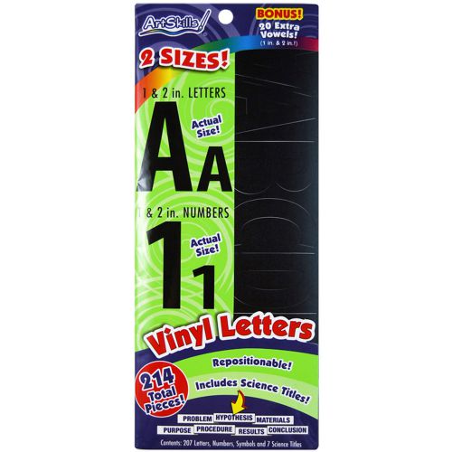 Vinyl letters/numbers with science titles repositionable-1 inch &amp;  672125012109 for sale