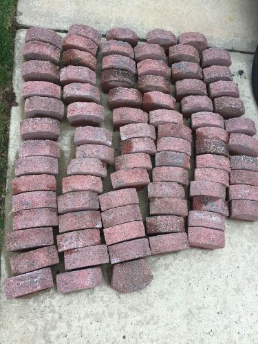 Lot Of 82 Red Charcoal Basic Concrete Retaining Wall Blocks 12x4 Inches