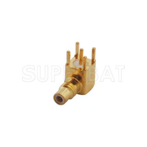 10pcs rf connector smc female jack right angle solder with thru hole pcb mount for sale