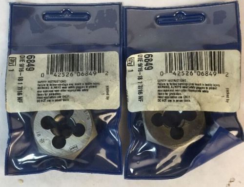 2 Pack 9/16-18 NF 1-7/16&#034; Hex Die by Hanson, a Division of Irwin 6849 1679WQ.4B