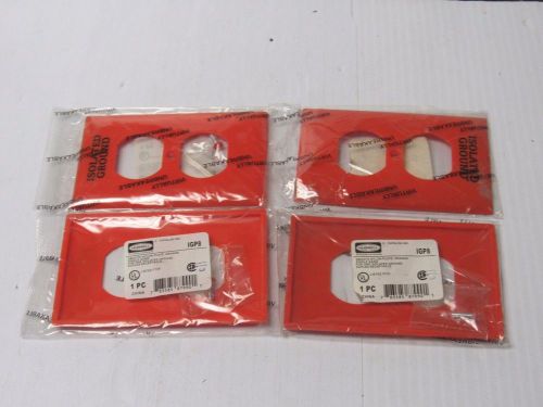 (4) HUBBELL ORANGE ISOLATED GROUND SINGLE GANG NYLON RECEPTACLE WALL PLATE IGP8