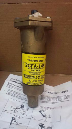 Sherwood superior 2cfa-14s refrigerant filter drier 2&#034; brass shell 7/8&#034; ods for sale