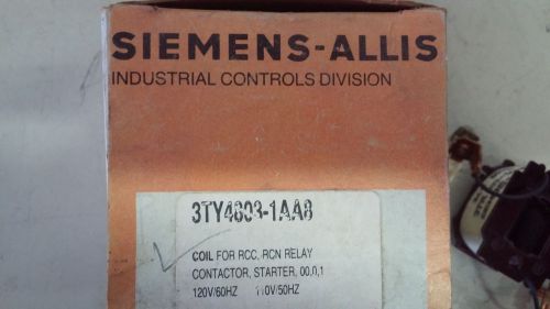 SIEMENS 3TY4803-1AA8 NEW IN BOX 120V COIL SIZE 00,0,1 STARTERS SEE PICS #B45