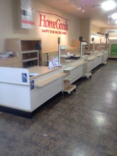 Checkout counter cashwrap store fixture multi station store fixture liquidation for sale