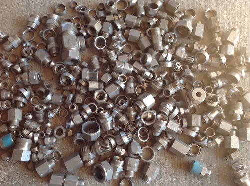 Lot of Assorted Stainless Steel Fittings Connections Tee Elbow
